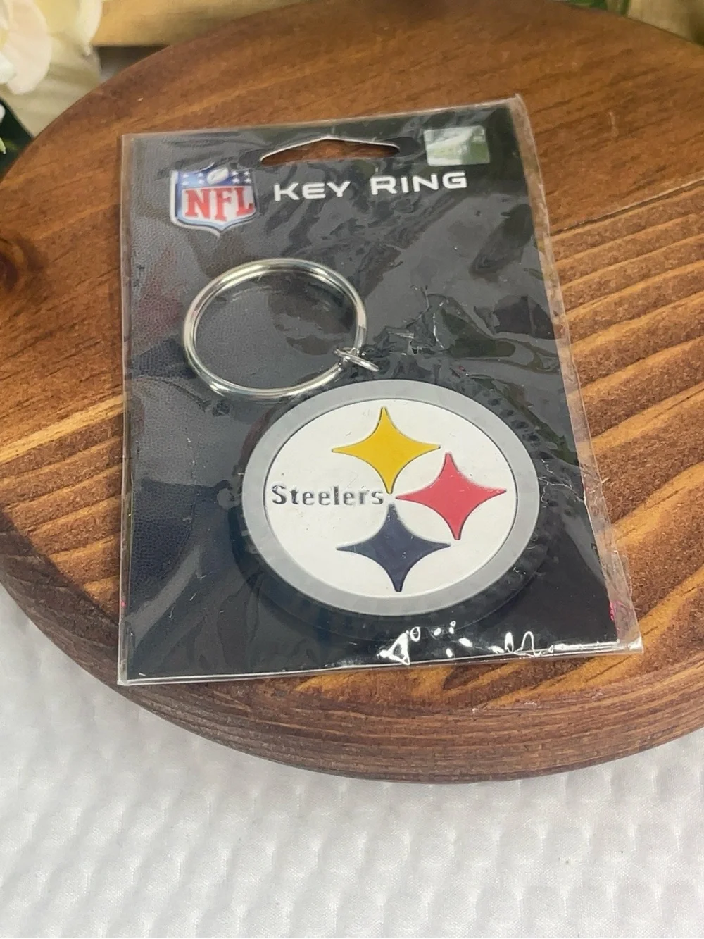 NFL Pittsburgh Steelers Key Ring - Black, White, Yellow, Red, Blue